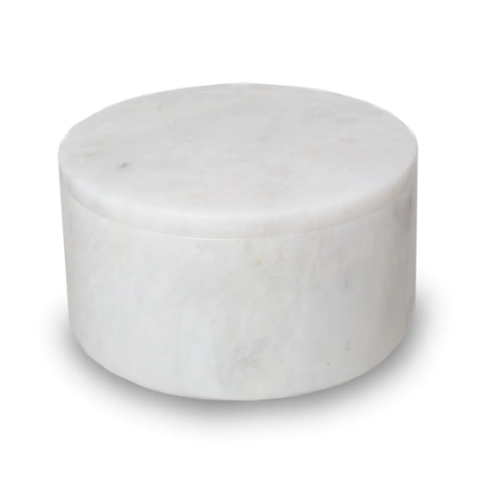 The Williams in White Marble Circular Keepsake Urn