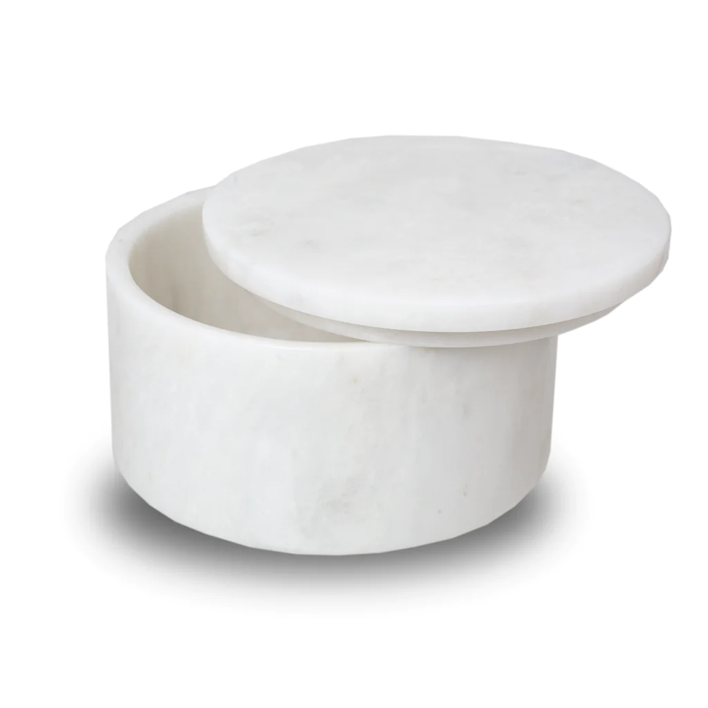 The Williams in White Marble Circular Keepsake Urn